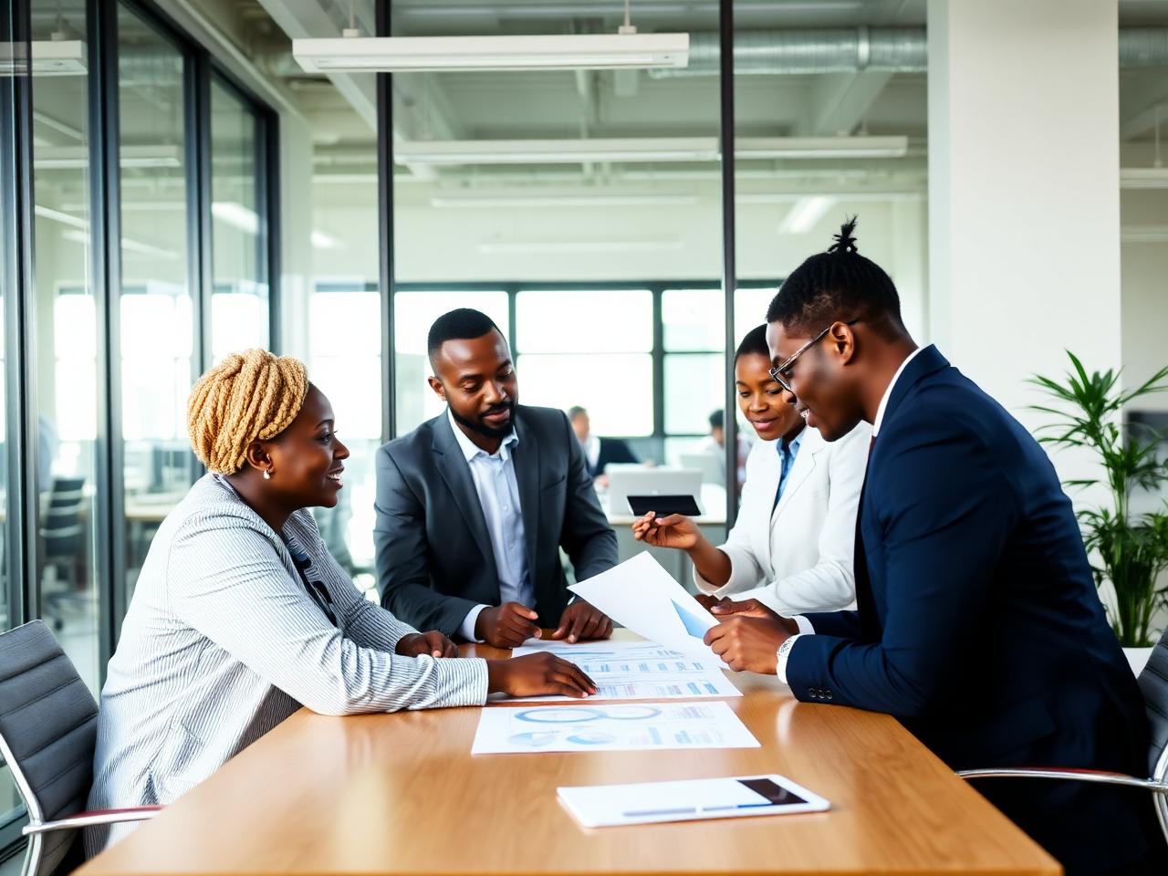 Business professionals collaborating
